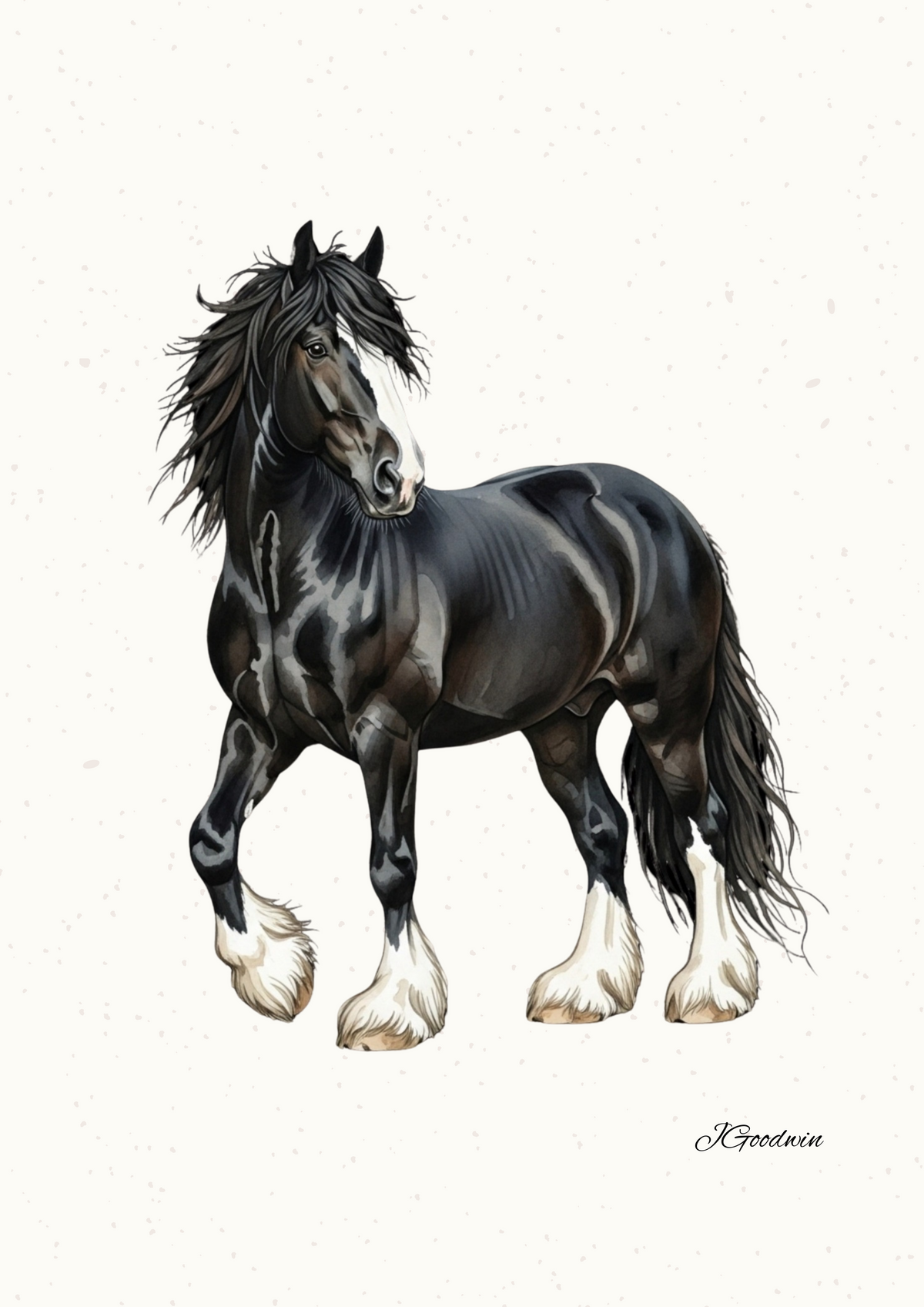 "Felicity the Black Shire Horse" Digital Print