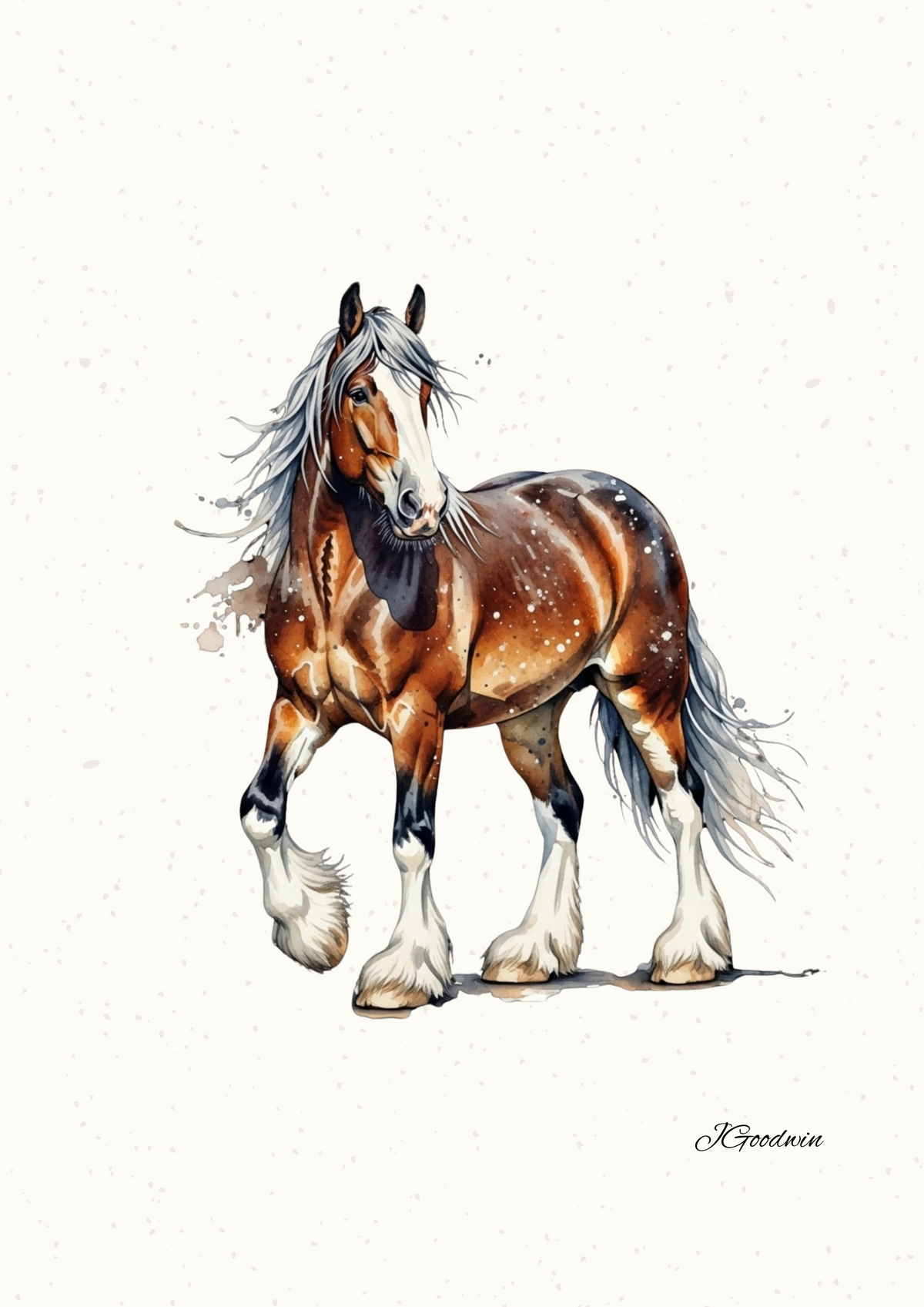 "Penelope the Chestnut Shire Horse" Digital Print