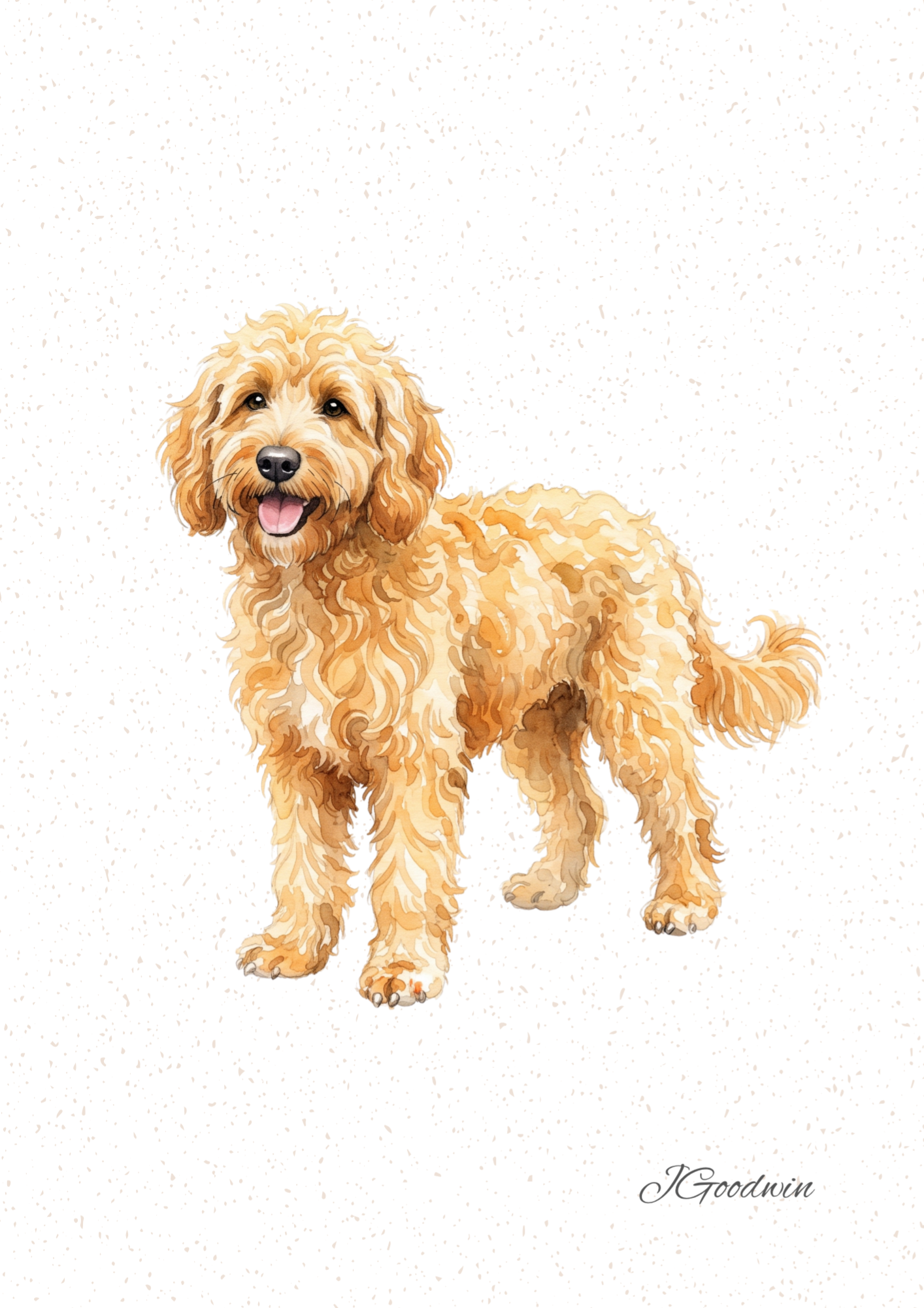 Yellow Labradoodle Digital Print