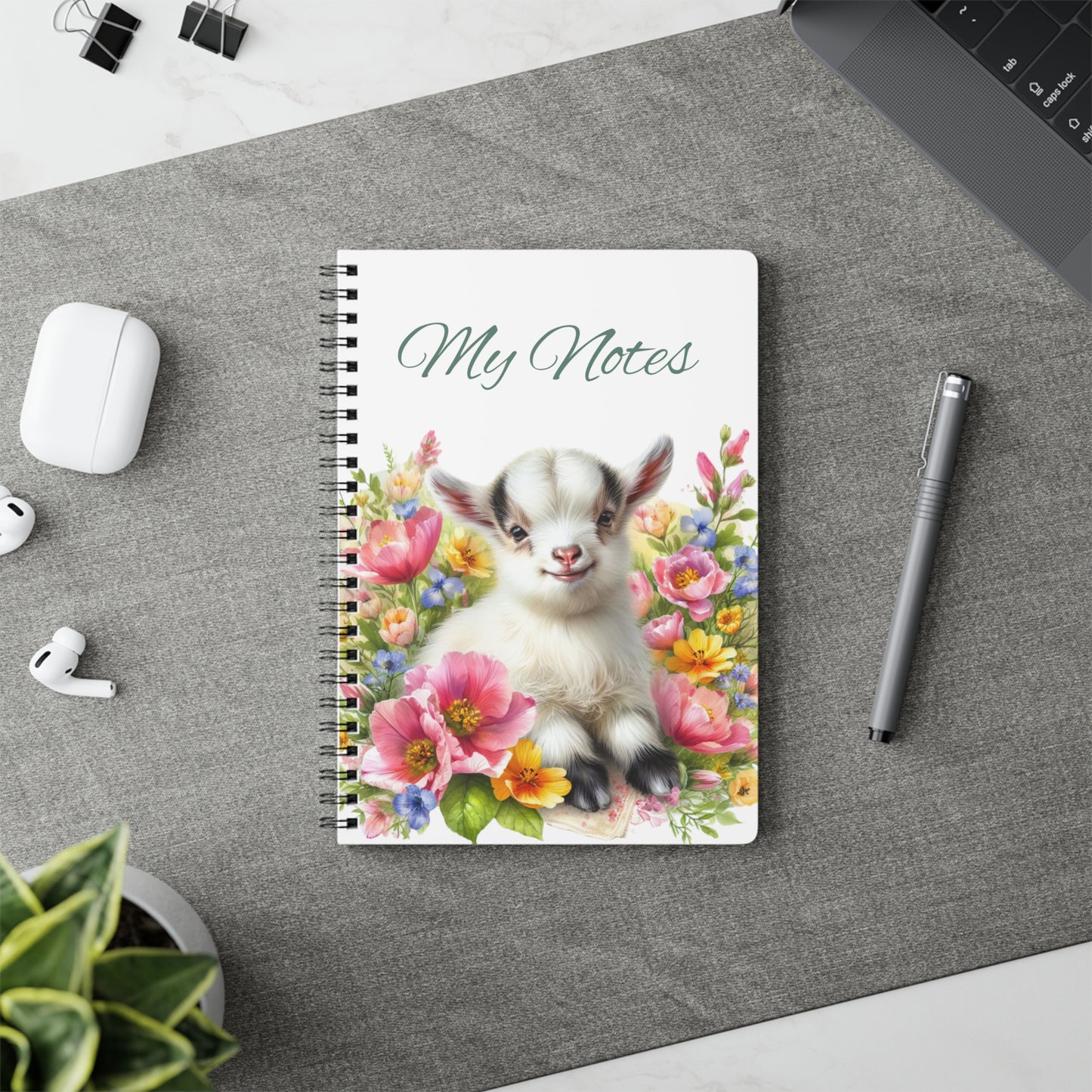 Goat Kid Wirobound Notebook | Stationery by Hope Valley Home