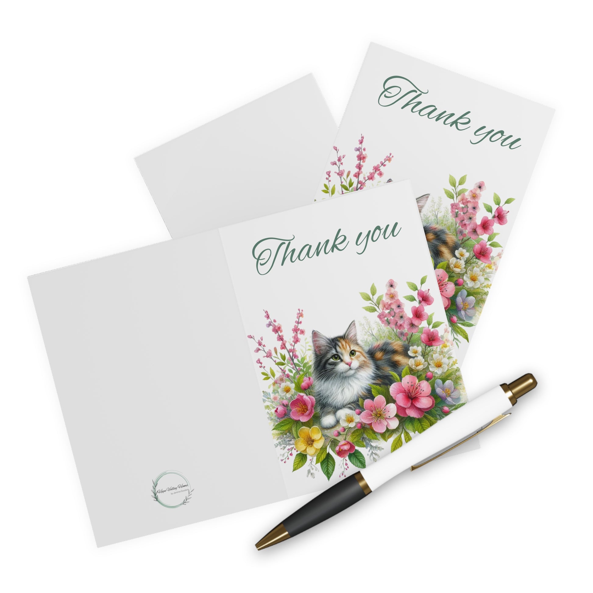 Cat Thank You Cards - Set of 5 - Hope Valley Home