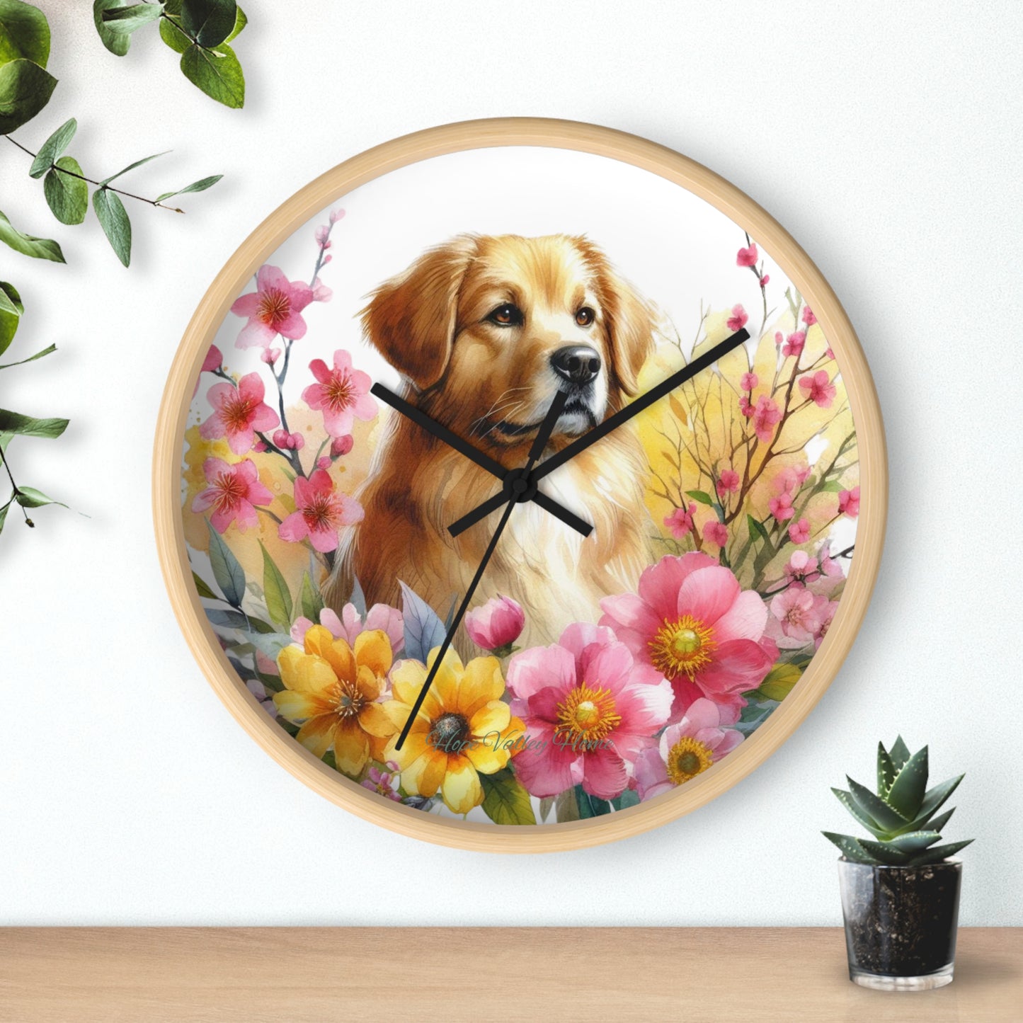 Golden Retriever Wall Clock | Wall Art and Giftware by Hope Valley Home