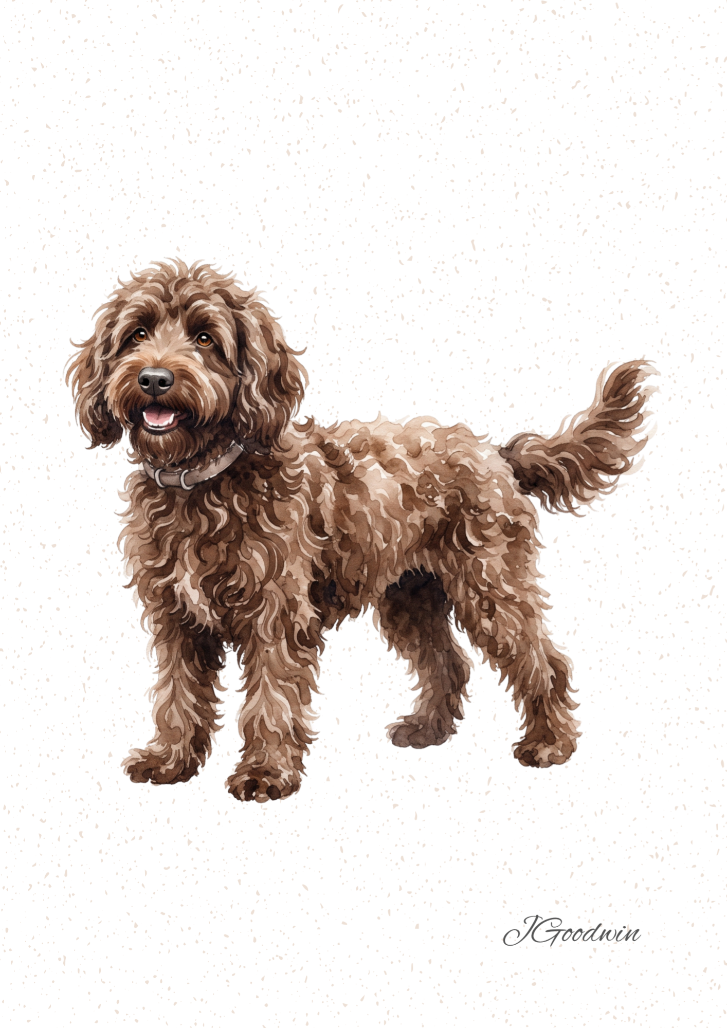 Chocolate Labradoodle Digital Print