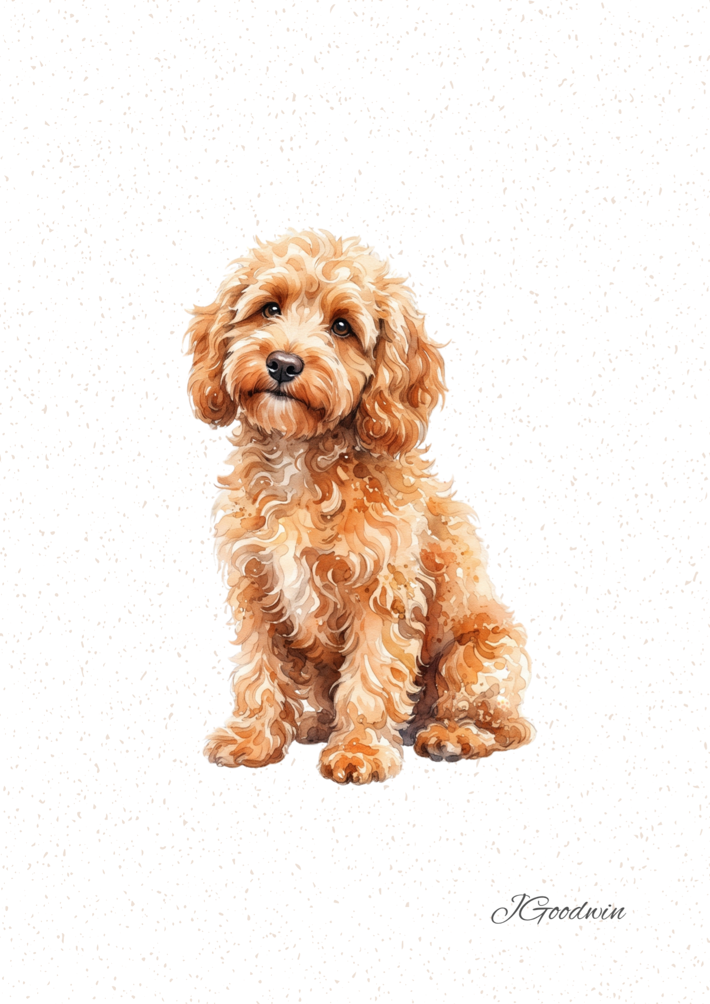 Golden Cockapoo Digital Print