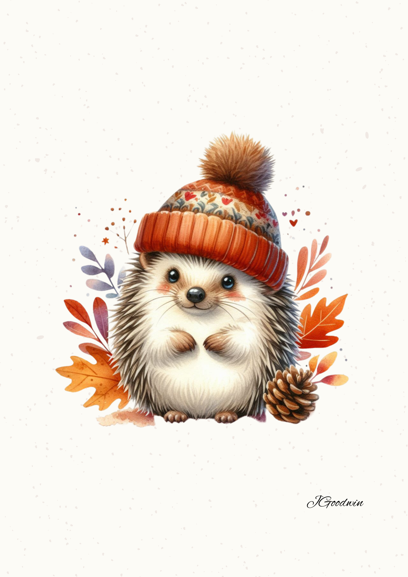 "Hedgehog In A Hat" Print