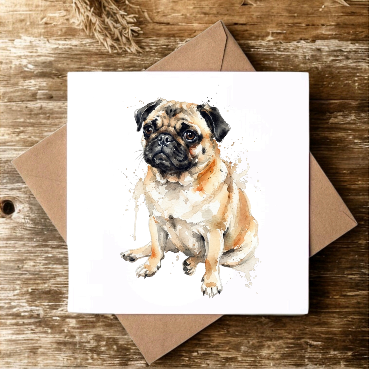 Pug Greeting Card