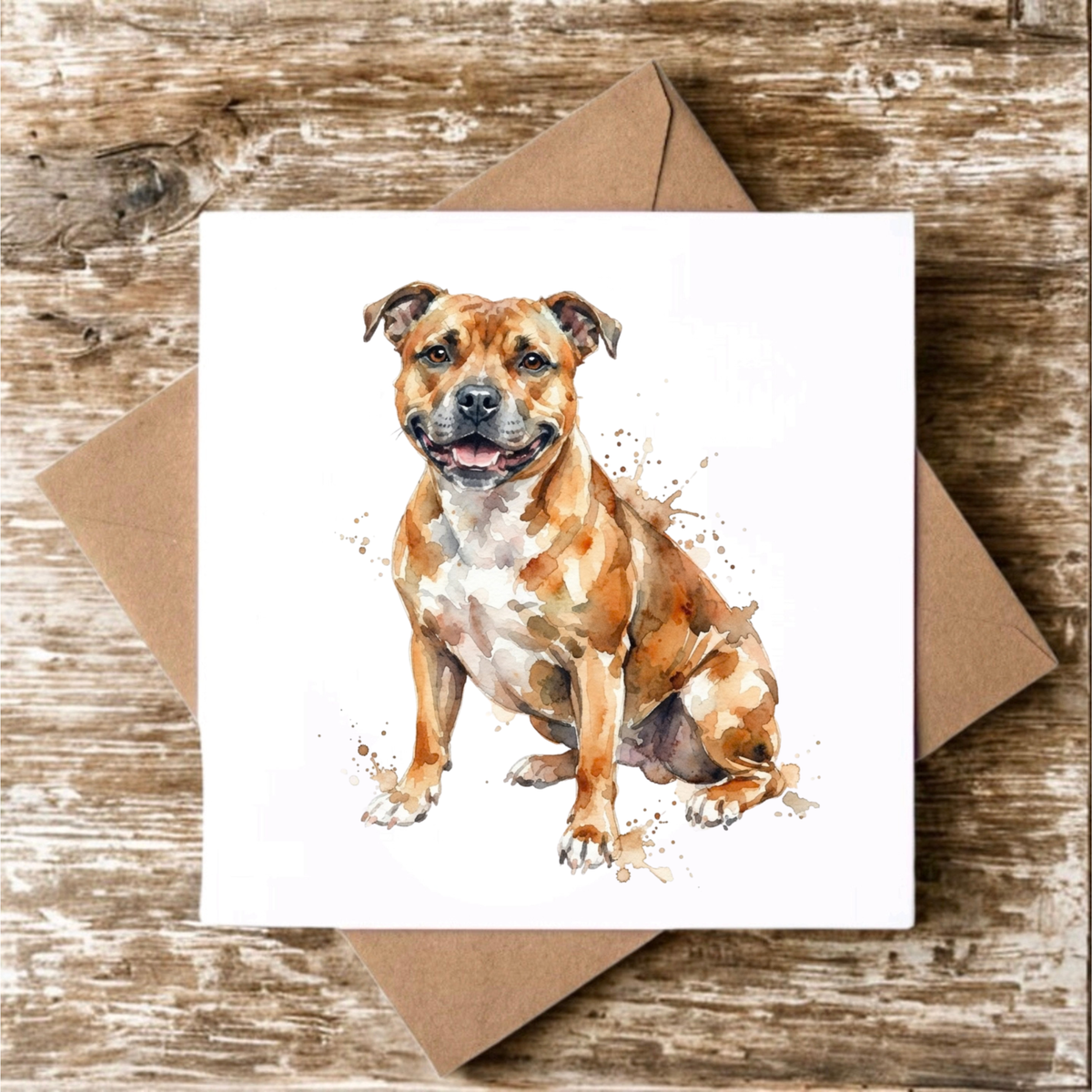 Staffordshire Bull Terrier Greeting Card