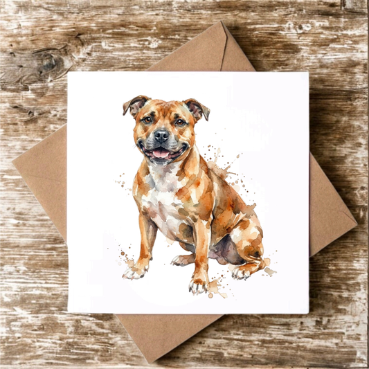 Staffordshire Bull Terrier Greeting Card