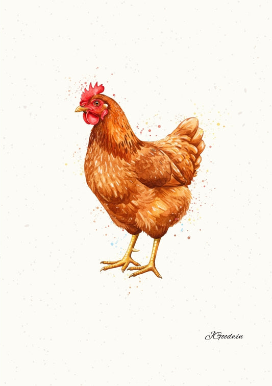 "Hattie the Hen" Print