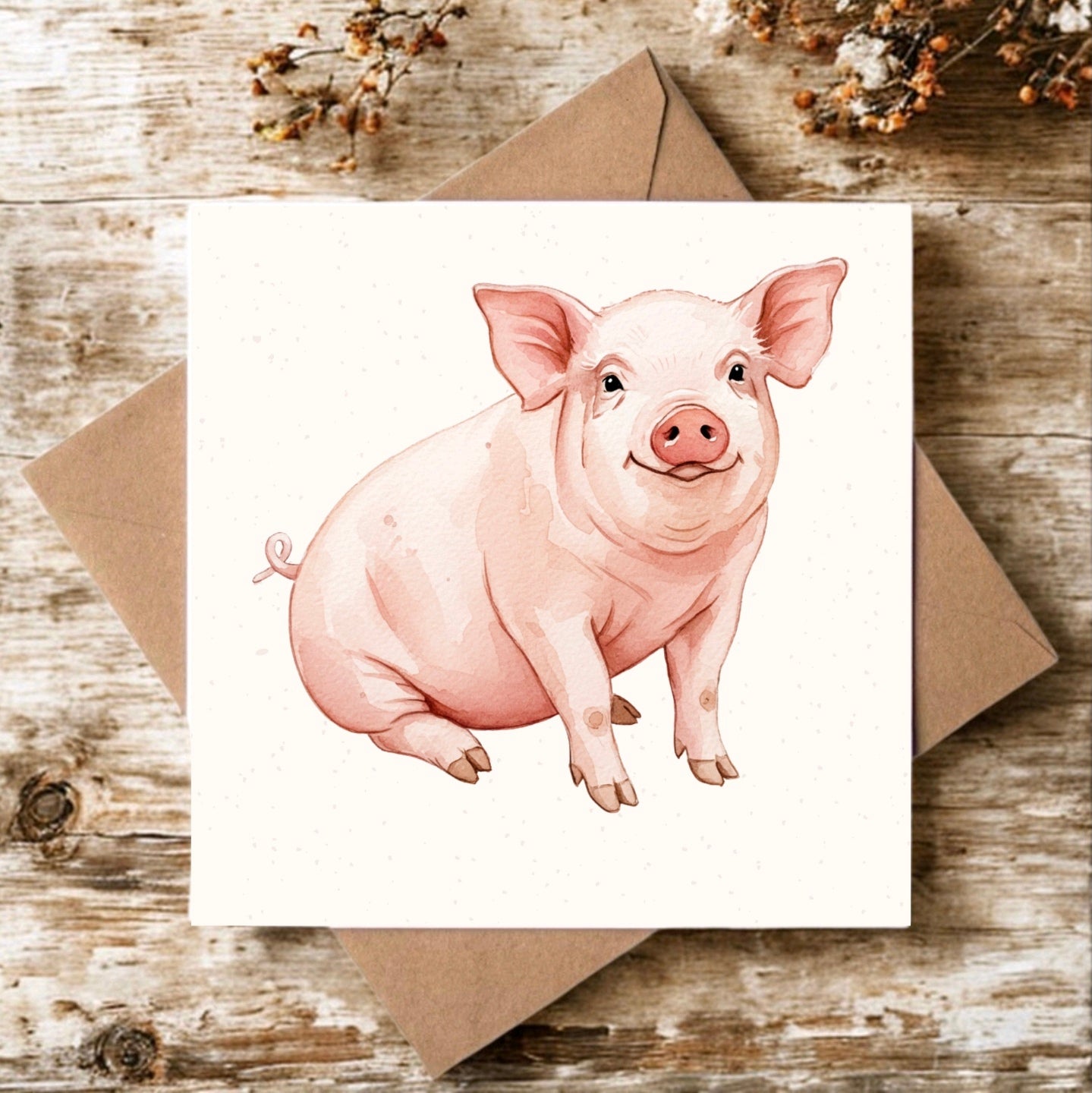 "Perry the Pig" Greeting Card