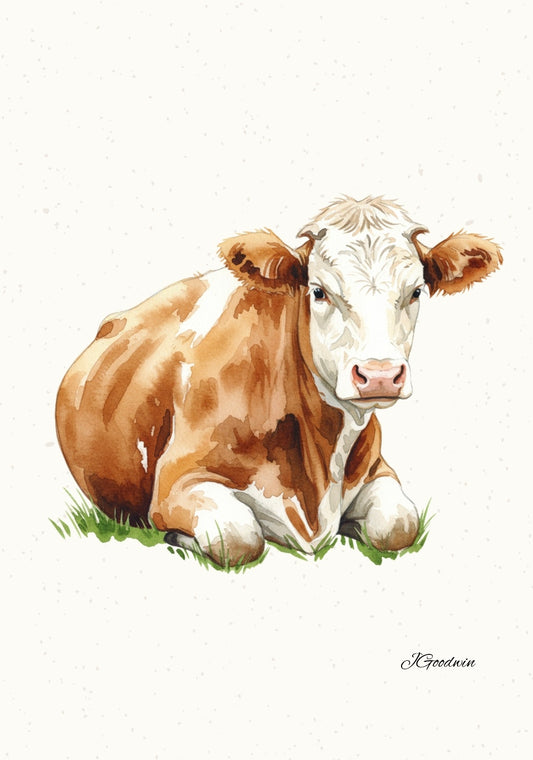 "Audrey the Hereford Cow" Print