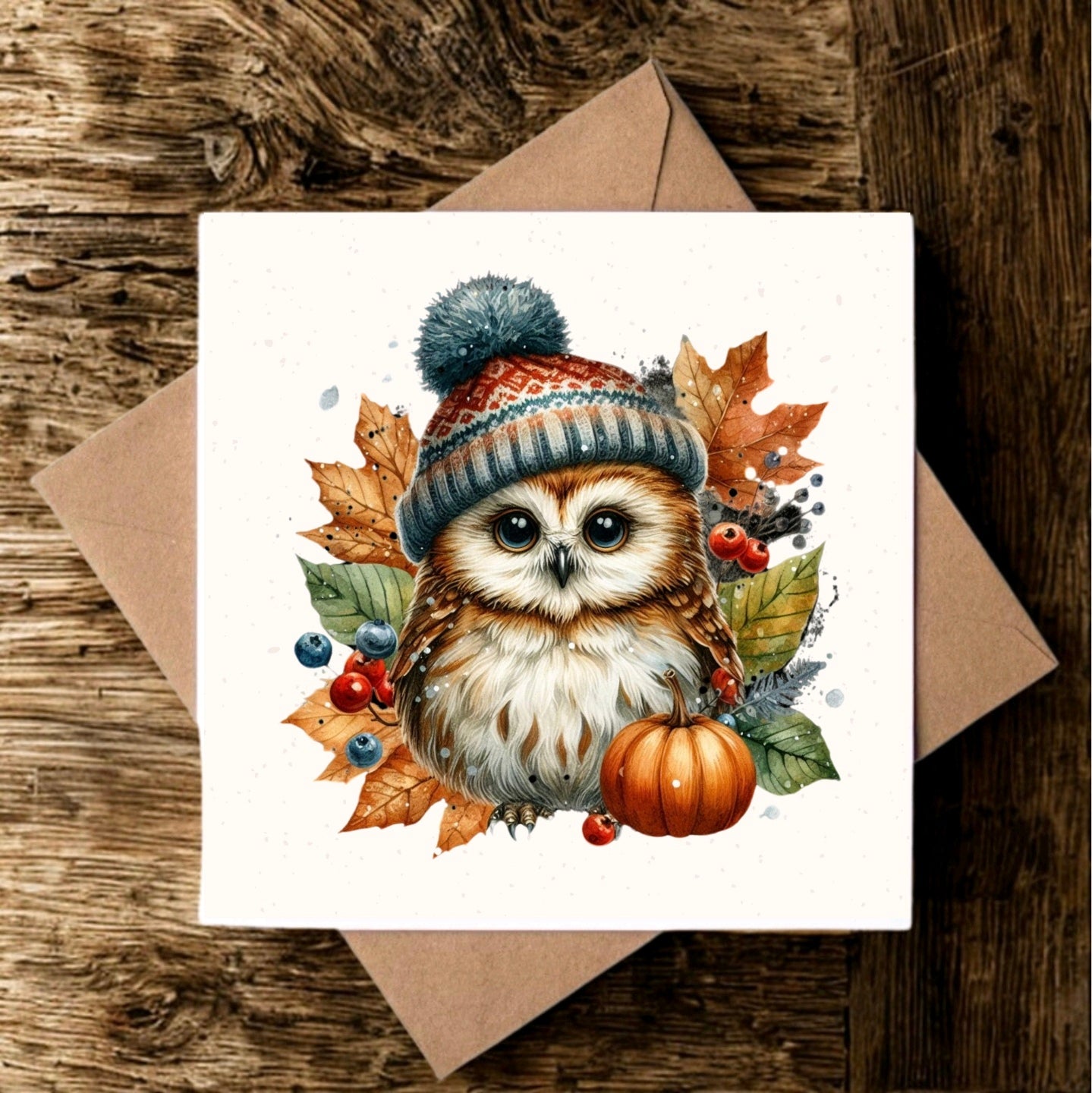 "Owl In A Hat" Greeting Card