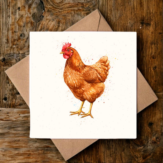 "Hattie the Hen" Greeting Card