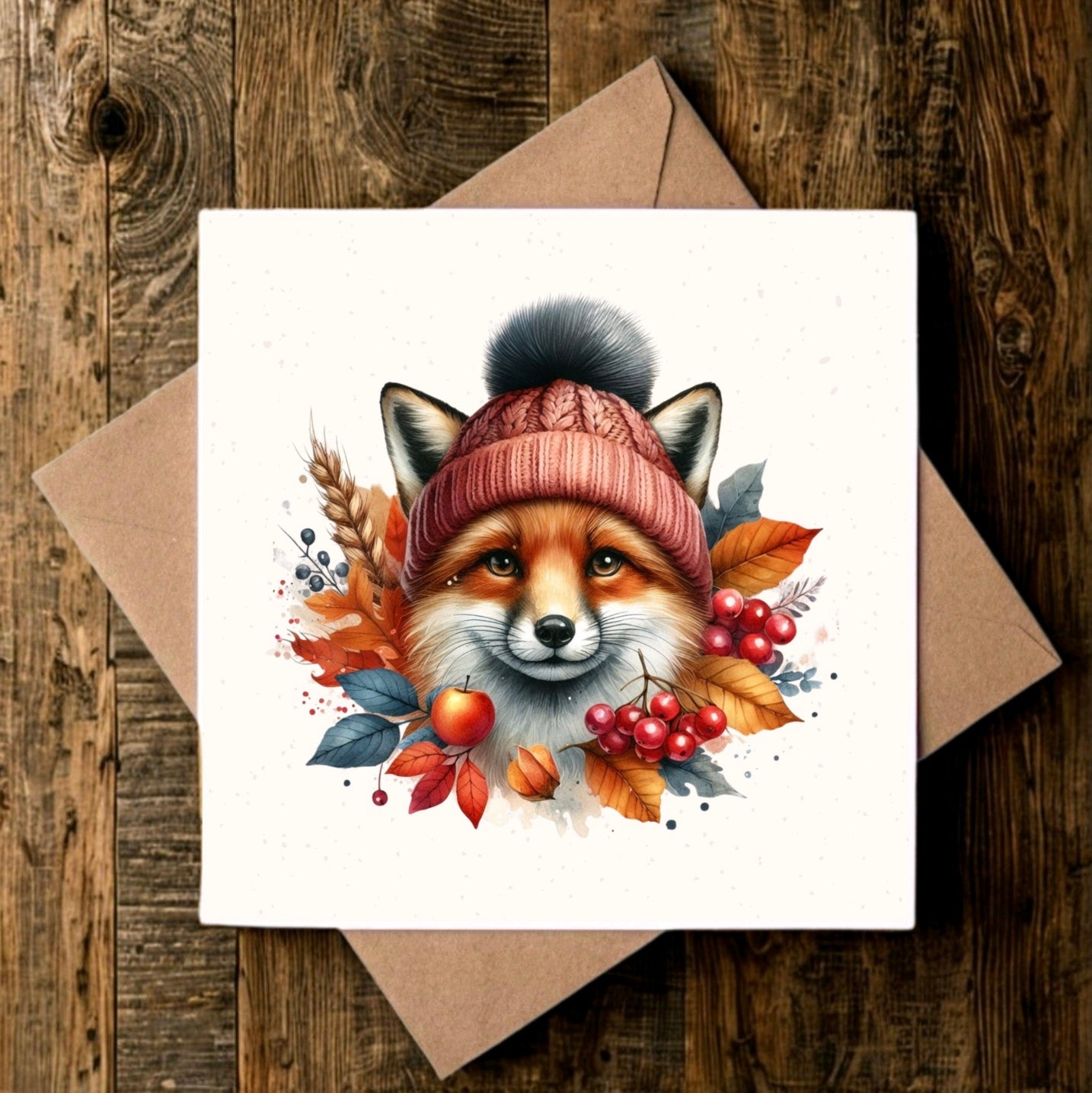 "Fox In A Hat" Greeting Card