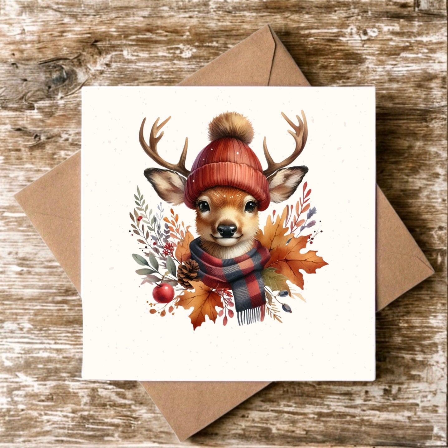 "Deer In A Hat" Greeting Card