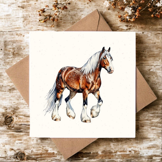 "Penelope the Chestnut Shire Horse" Greeting Card
