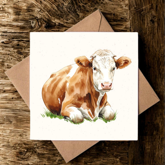 "Audrey the Hereford Cow" Greeting Card